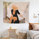 Hooux Abstract Bohemian Girl Graphic Tapestry