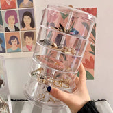 Hooux Hair Pin Jewelry Transparent Rotating Storage
