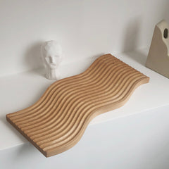 Hooux Decorative Wavy Arch Wood Storage Tray