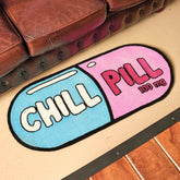 Hooux Blue and Pink Capsule Pattern Handmade Custom Rug Housewarming Gift Handmade Non-Slip Home Personalized Decoration Carpets