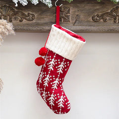 Hooux Knitted Christmas Stocking Socks Sack New Year Gift Candy Bags Christmas Decorations For Home Xmas Tree Hanging Ornaments Natal