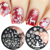 Hooux Christmas Nail Stamping Plates New Winter Snowflake Elk Design Polish Art Template Stencils DIY Manicure Mold Tools NLSTZ-M01-10