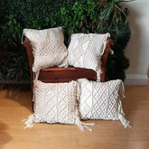 Hooux 45x45cm 100% Cotton Macrame Handmade Cotton Thread Pillow Covers Geometry Bohemia Cushion Covers Home Decor Custom Size