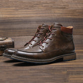 Hooux 7~13 Leather Boots Brand Comfortable Handmade Boots Leather #AL635