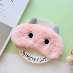 Hooux Cartoon Plush Sleeping Eye Mask 3D Kids Eyepatch Eyeshade Cover Soft Portable Blindfold Women Men