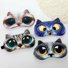 Hooux 1PCS 3D Sleeping Mask Cute Cartoon Cat Dog Sleeping Eye Mask Eyeshade Cover Soft Portable Animal Blindfold Eyepatch Eye Cover