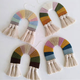 Hooux Macrame Hanging Nursery Decor Handmade Rainbow Korean Nordic Home Wall Ornaments Christmas Wedding Children Kids Room Decoration