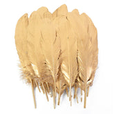 Hooux 10/20pcs Gold Dipped Feather Natural Goose Turkey Feathers for Wedding Party Gift Box Cake Decoration Balloon Filler DIY Crafts