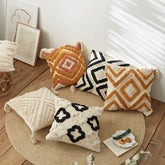 Hooux Cushion Cover Pillow Cover 45x45cm Moroccan Style Diamond Zigzag Handmade Decoration Living Room Bed Room