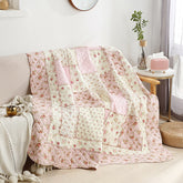Hooux Patchwork Cotton Bed Quilt 1PC Bedspread on the Bed CHAUSUB Coverlet for Summer Twin 150*200 Sofa Cover Floral Quilted Blanket