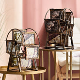 Hooux 5 Inch Classical Retro 360 Degree Rotation Ferris Wheel Photo Frame Romantic Unassembled DIY Pictures Frame Home Windmill Decor