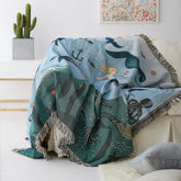 Hooux Textile City Nordic Style Throw Blanket Mermaid Pattern Blanket For Bed Living Room Tapestry Carpet Sofa Blanket Cover Bedspread