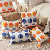 Hooux Boho Style Cushion Cover45x45cm/30x50cm Orange Blue Moon Tuft Tassels Handmade Decoration Pillow Cover Sofa Bed