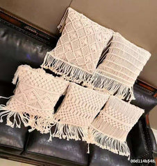 Hooux MOM'S YARD New Macrame Handmade Cotton Thread Pillowcase Bohemia Moroccan Sofa Cushion Cover Decorative Pillowcase High-end Gift