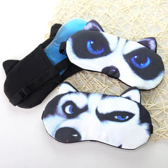 Hooux 1PCS 3D Sleeping Mask Cute Cartoon Cat Dog Sleeping Eye Mask Eyeshade Cover Soft Portable Animal Blindfold Eyepatch Eye Cover