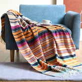Hooux Textile City Bohemia Colorful Striped Throw Blanket Comfy Soft Summer Tassels Sofa Cover Rainbow Woven Camping Picnic Blanket