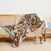 Hooux apartment decor inspiration Household Flower Sofa Blanket Polyester Cotton 130 * 160cm with Tassels Four Seasons Universal Recliner Blanket Coffee Table Tablecloth