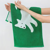 Hooux Cute Running Puppy Design Cotton Towels Soft Absorbent Kids Face Towel Adult Bathroom Towels 70*140cm Household Towel