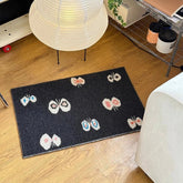 Hooux Lovely PVC Butterfly Welcome Doormat Cuttable Black House Entrance Mat Rug Carpet Anti Dust Floor Tidy Pad Outdoor Home Decor