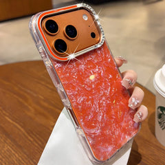 Hooux Fashion Bling Glitter Shell Pattern Phone Case For iPhone 13 14 15 16 17 Pro Max Soft IMD Shockproof Anti-Scratch Diamond Cover