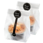 Hooux 50Pcs Plastic Cookie Bag with DIY Handmade Sticker Chocolate Snack Cupcake Baking Wrapping Wedding Birthday Party Gift Packaging