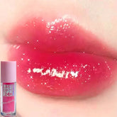 Hooux Water Glitter Lip Oil Honey Liquid Lipstick Changing Color Plumper Lip Glaze Tint Crystal Clear Texture Lip Gloss Korean Makeup