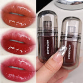 Hooux Mirror Jelly Glass Lip Gloss Moisturizing Non-sticky Lip Tint Lip Plumper Mirror Water Liquid Lipstick Women Makeup Cosmetics