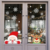 Hooux Christmas Window Stickers Santa Claus Snowflake DIY Wall Decal Christmas Decorations For Home New Year Ornaments Gift