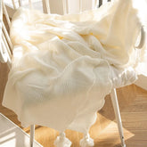 Hooux Soft Knitted Blanket Fashion White Blanket With Balls Warm Bedspreads Throw Blankets For Bed Sofa Home Decor 130x150cm