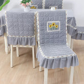 Hooux Modern Minimalist Chair Cover Tablecloth Luxury Seat Cushion Multiple Versatile Anti Slip Cotton Clips Round Table Covers