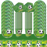 Hooux Soccer Party Disposable Tableware Paper Plates Cups Napkins Tablecloth Kids Boys Football Birthday Party Decoration Supplies