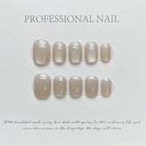 Hooux 10Pcs Handmade Fake Nail with Y2k Solid Color Design Glitter Colorful Press on False Nails Wearable Short Full Cover Nail Tips