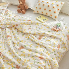 Hooux Pure Mulberry Silk Comforter for Summer/Spring Natural Long Strand Silk Fill Duvet Mulberry Silk Bedding Noiseless Lyocell Shell