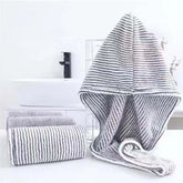 Hooux New Gray Bamboo Charcoal Dry Hair Caps, Soft Water Absorbing Shower Caps,home and Daily Dry Hair Towels