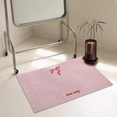 Hooux Korean Style PVC Bow Doormat Cuttable House Entrance Welcome Mat Rug Carpet Anti Dust Pad Outdoor Aesthetic Home Room Decor