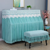 Hooux French White Lace Piano Dust Cover Full Cover High-end Luxury Piano Bench Cover Household Electronic Piano Set Full Package