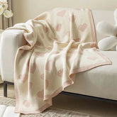 Hooux Ins Love Heart Knitted Blanket Soft Throw Blanket For Bed Sofa Towel For Girls Gift Decor Home Bedding 130x150cm