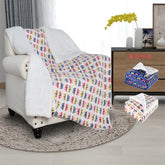 Hooux Nordic Style Autumn and Winter Double Thickened Blanket Cute Butterfly Printed Lamb Fleece Cover Blanket Home Sofa Shawl Blanket