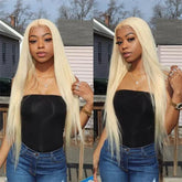 Hooux 613 Blonde Lace Front Wig Straight Human Hair Wigs For Women 200 Density 13x4 13x6 HD Lace Frontal Wigs Pre Plucked Remy Hair
