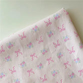 Hooux Pure Cotton Fabric Twill Color Love Tulip Bow Rose Fabric Skirt Bag Pants Handmade DIY Sewing Cloth Elegant Bed Sheet Tablecloth