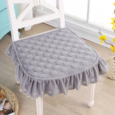 Hooux 2PCS Winter Plush Warm Single Pad Seasonal Leisure Multi-color Chair Cushion Single Person Dining Table Stool Cushion