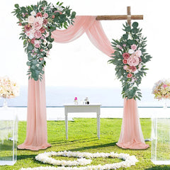 Hooux Dusty Rose Wedding Arch Flower Swag Arrangement for Country Wedding Ceremony Floral Garland Reception Backdrop Decoration