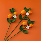Hooux New Crochet Flower Artificial Hand-knitted Fruit Flowers Bouquet DIY Handmade Fake Flower Christmas Wedding Party Home Decor