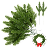 Hooux 1Pack Christmas Pine Needle Branches Fake Plant Christmas Tree Ornament Decorations for Home DIY Wreath Gift Box Wedding Flowers