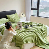 Hooux Light Luxury Rabbit Plush Blanket For Autumn And Winter Warmth, Milk Flannel Sofa Cover Blanket, Coral Fleece Thick Office