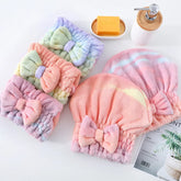 Hooux 1pc Coral Fleece Shower Cap Rainbow Gradient Dry Hair Towel Soft and Absorbent Thick and Cute Princess Hatshampoo Dry Hair Cap