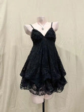 2000s Gothic Vintage Mini Dress Women Sleeveless Strap Party Dress Evening Lace Retro Cltohing Japanese Y2k Black Chic Lolita