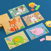 Hooux 12 Pcs/Set 3D EVA Foam Handmade Sticker Cartoon Animal Vehicle Style DIY Stickers for Kindergarten Kids Gift
