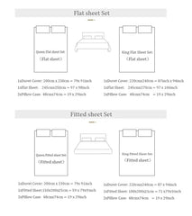 Hooux Vintage Plaid Flowers Lace Ruffles Bedding Set 100% Cotton Double Layer Yarn Duvet Cover Flat/Fitted Bed Sheet Pillowcases 4Pcs