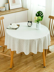 Hooux Round Tablecloth PVC Plastic Waterproof Oil-proof Table Cover Floral Printed Home Kitchen Dining Tablecloth Table Decor Supplies